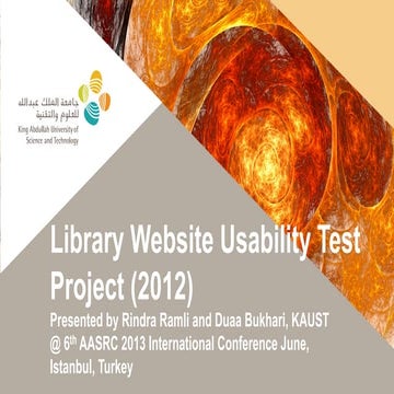 Library website usability study 2012