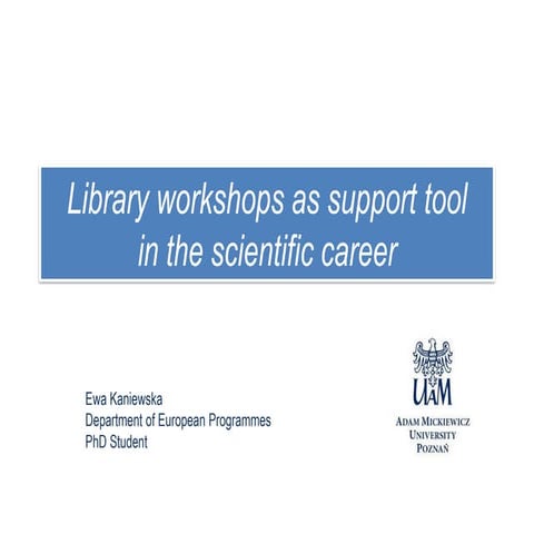 Library workshops as support tool, poland