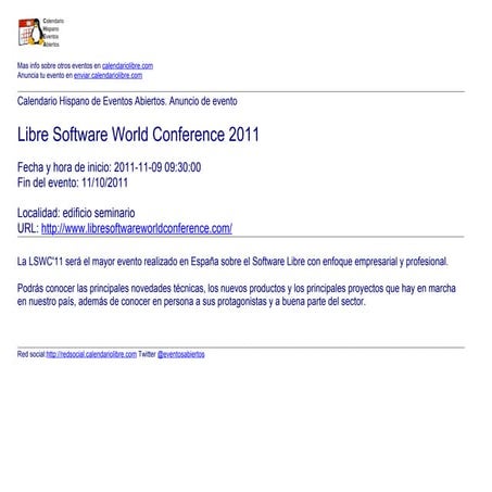 Libre Software World Conference 2011