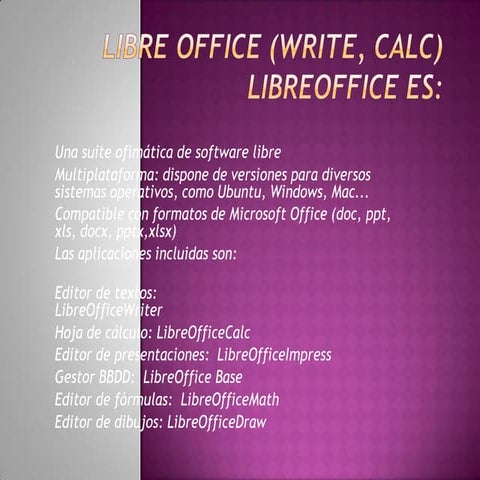 Libre office (write, calc)  computacion aplicada  rafael paredes_ gloria_olaya