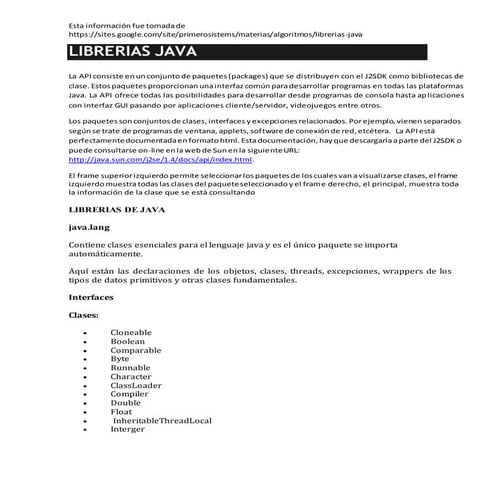 Librerias java