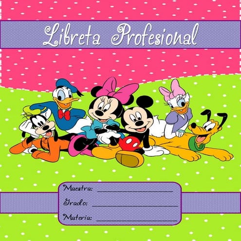 Libreta profesional amigos de mickey