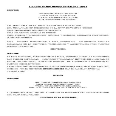 Libreto campamento taltal2015