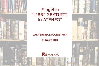 Progetto "Libri Gratuiti In Ateneo"
