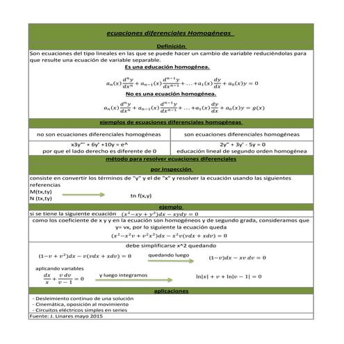 ecuaciones diferenciales homogeneas
