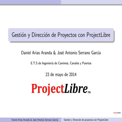Presentación Libro ProjectLibre | PDF