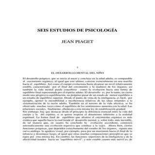 Seis estudios de psicología de Piag...