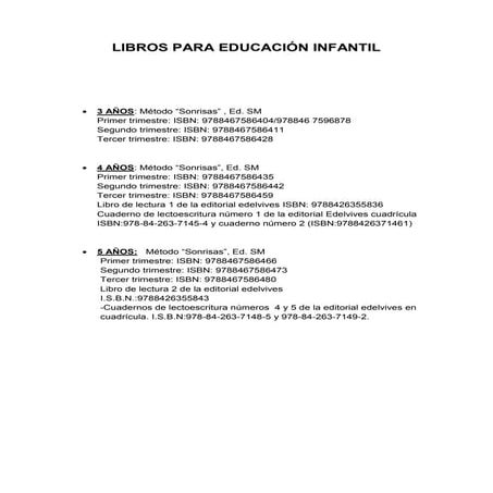 Libros  infantil y primaria.