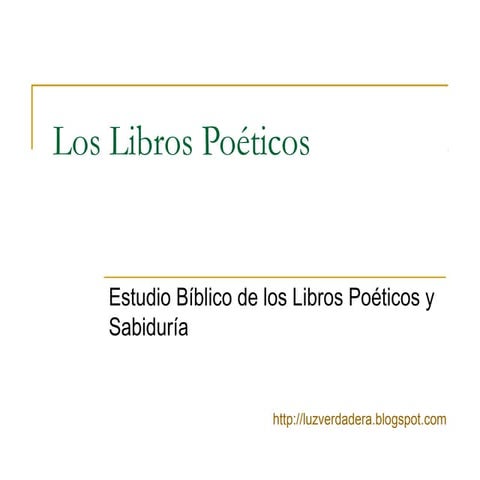 Libros poéticos