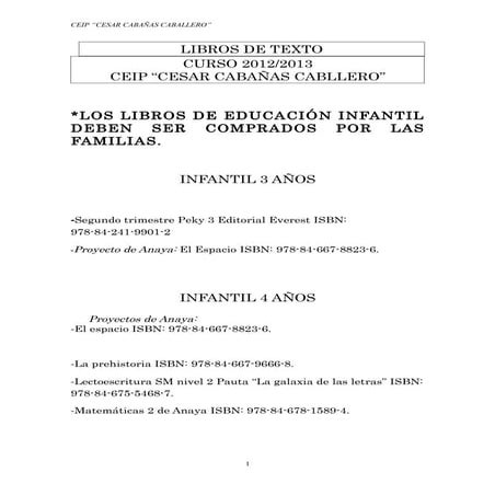 Libros texto 2012 2013