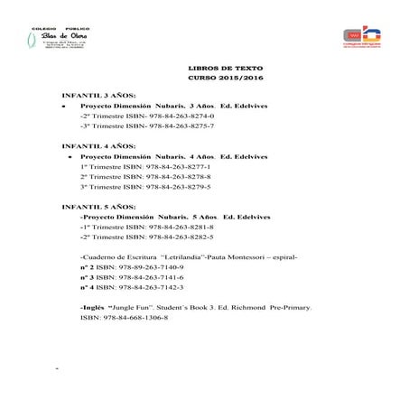 Libros texto 2015/16