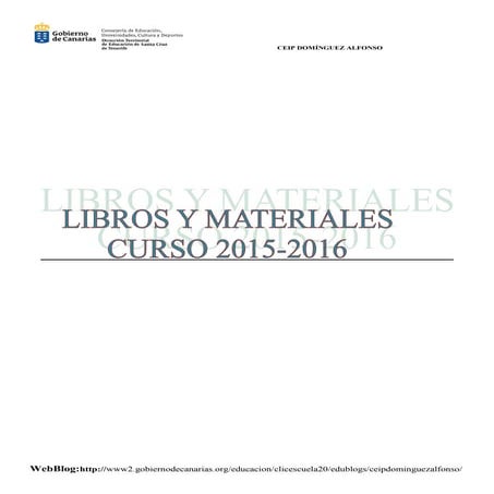 Libros y materiales 2015 16