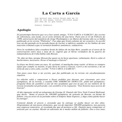 Libro virtual: La carta a García