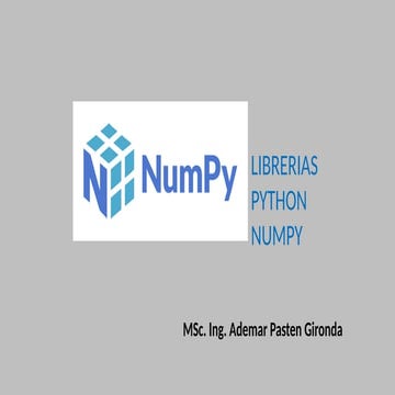 Librterias Numpy Python APLICACIONES DE LIBRERIAS | PPTX