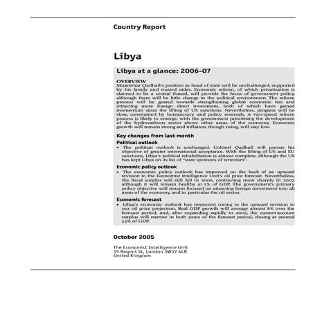 Libya - Country Report 2005