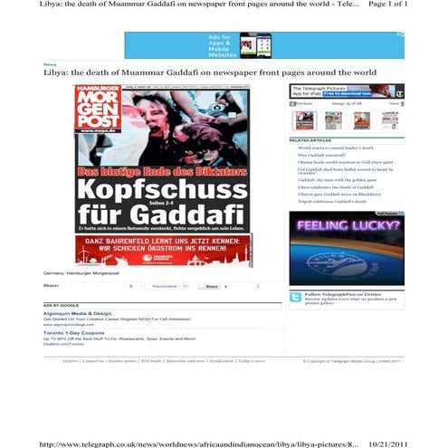 Libya gaddafi newspaper 11
