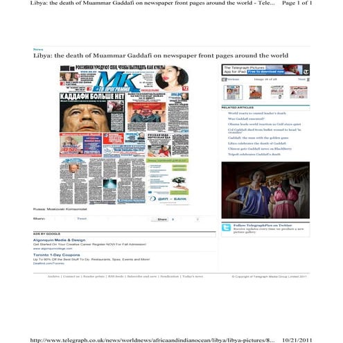 Libya gaddafi newspaper 12