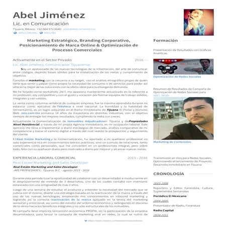 Lic. Abel Jimenez, JMS Marketing SEO Tijuana, Resume