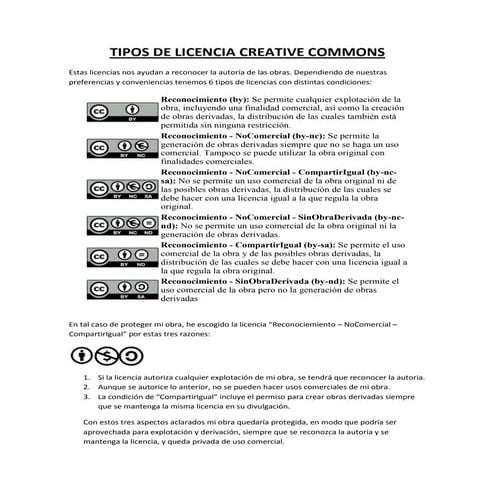 Licencia de creative commons | PDF