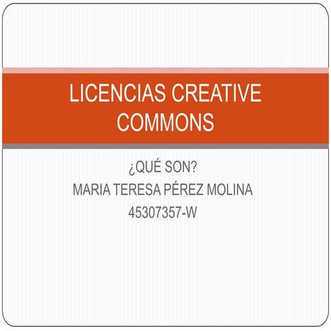 Licencias creative commons | PPTX