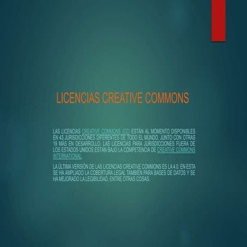 Licencias creative commons | PPTX