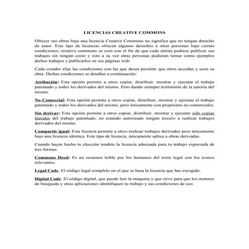 Licencias Creative Commons