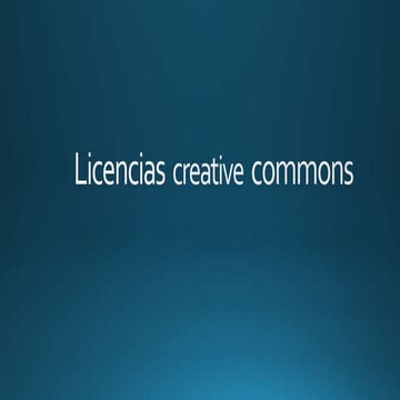 Licencias creative commons 