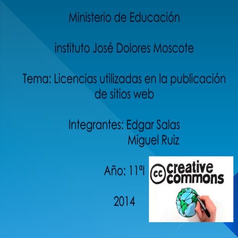 Licencias utilizadas en publicacion de sitio web