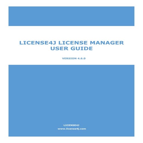 License4J License Manager User Guide