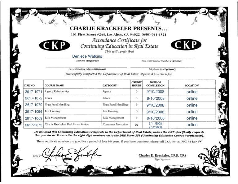 License Renewal Certificate 2008