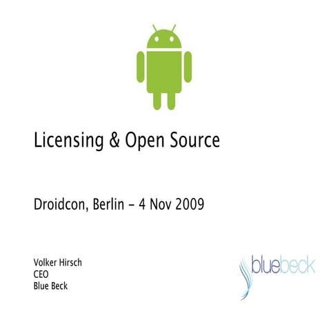 Licensing And Open Source 2009.11.03
