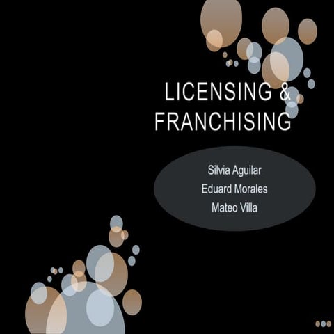 Licensing & franchising