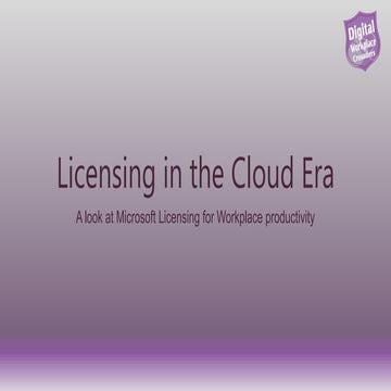 Licensing in the cloud era