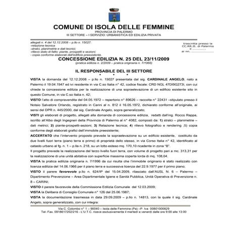 Licenza edilizia   2009 cardinale angelo  c.e n.25 2009[1]