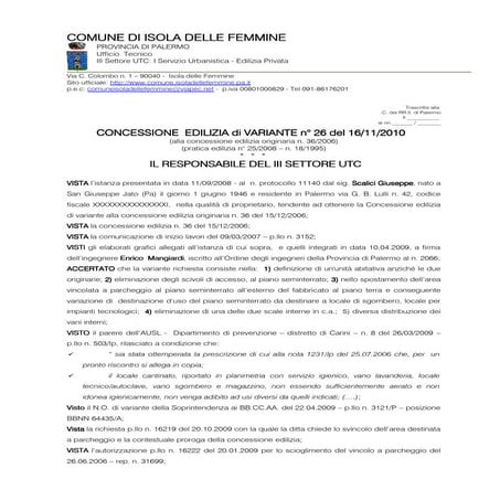Licenza edilizia in variante 2010 scalici giuseppe  cev n.26.10[1]