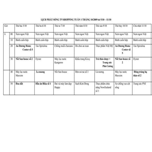 Lich Tvs Tuan 1.10.09