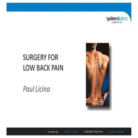 Surgery for back pain