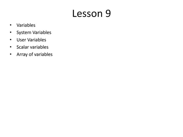 Licão 09 variables and arrays v2