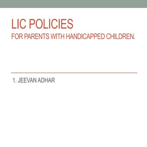Lic policies for handicaped children | PDF