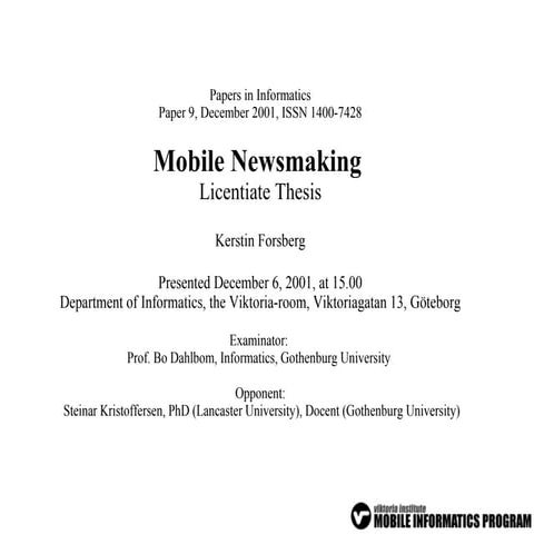 Mobile Newsmaking