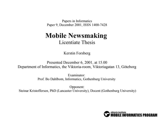 Mobile Newsmaking