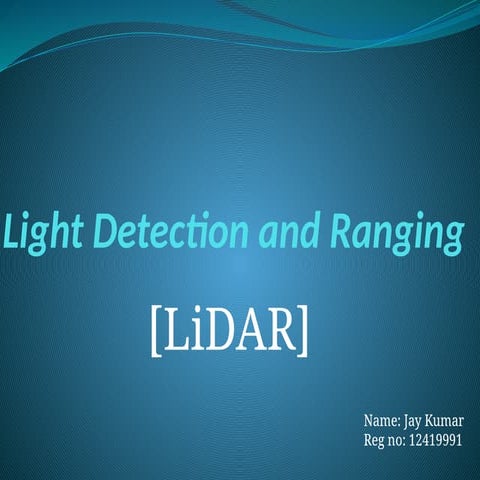 lidar light detection and ranging working
