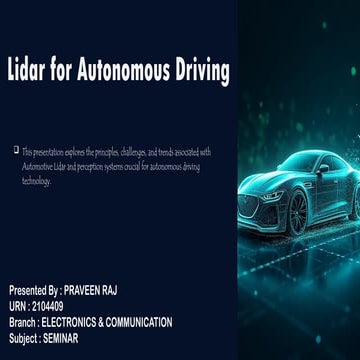 Lidar for Autonomous Driving, LiDAR Mapping for Driverless Cars.pptx