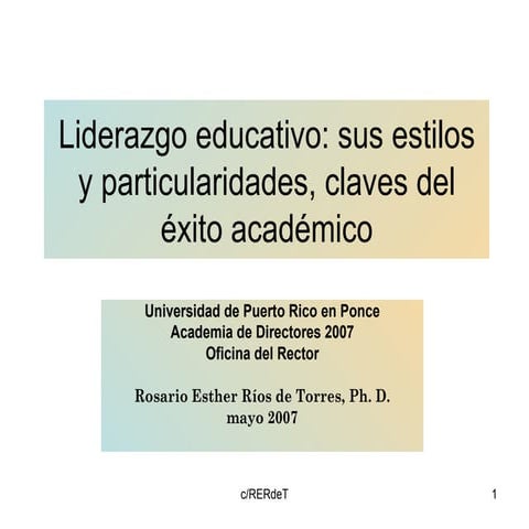 Liderazgo educativo