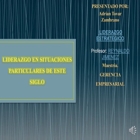 Liderazgo  en  situaciones particulares 