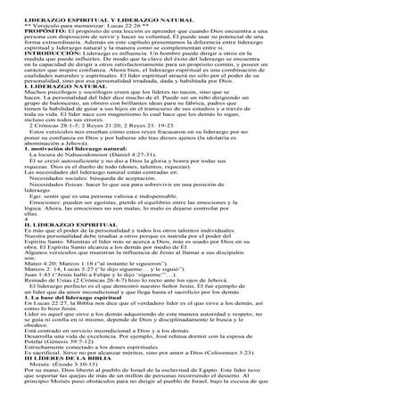 Liderazgo espiritual y liderazgo natural