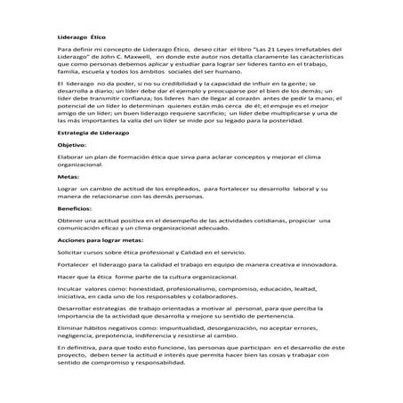 Liderazgo  ético