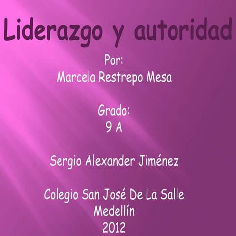 Liderazgo y autoridad emprendimiento
