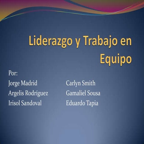 Liderazgo y trabajo en equipo