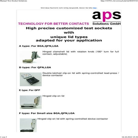 Unique Lid Types for customized Test Sockets